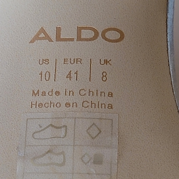 Aldo Clear High Block Heel Ankle Strap Sandals with Rhinestones Details.… - Picture 5 of 5